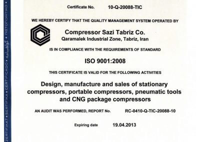 گواهینامه TUV کمپرسور سازی تبریز